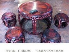 交趾黃檀 竹節古臺 七件套精品 一米直徑 憑祥市匠心居紅木家具店