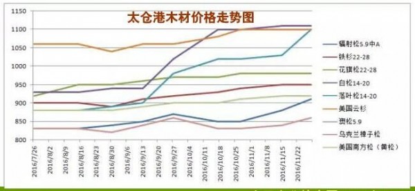 2016下半年太倉港進(jìn)口原木價格走勢分析