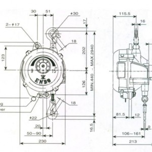 ENDO彈簧吊9-15kg機(jī)構(gòu)圖紙|遠(yuǎn)藤平衡器精細(xì)加工