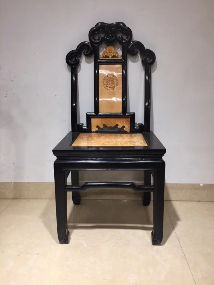 金絲楠木圓餐桌,圓臺黑檀木框架大葉幀楠滿花面板_價格優惠