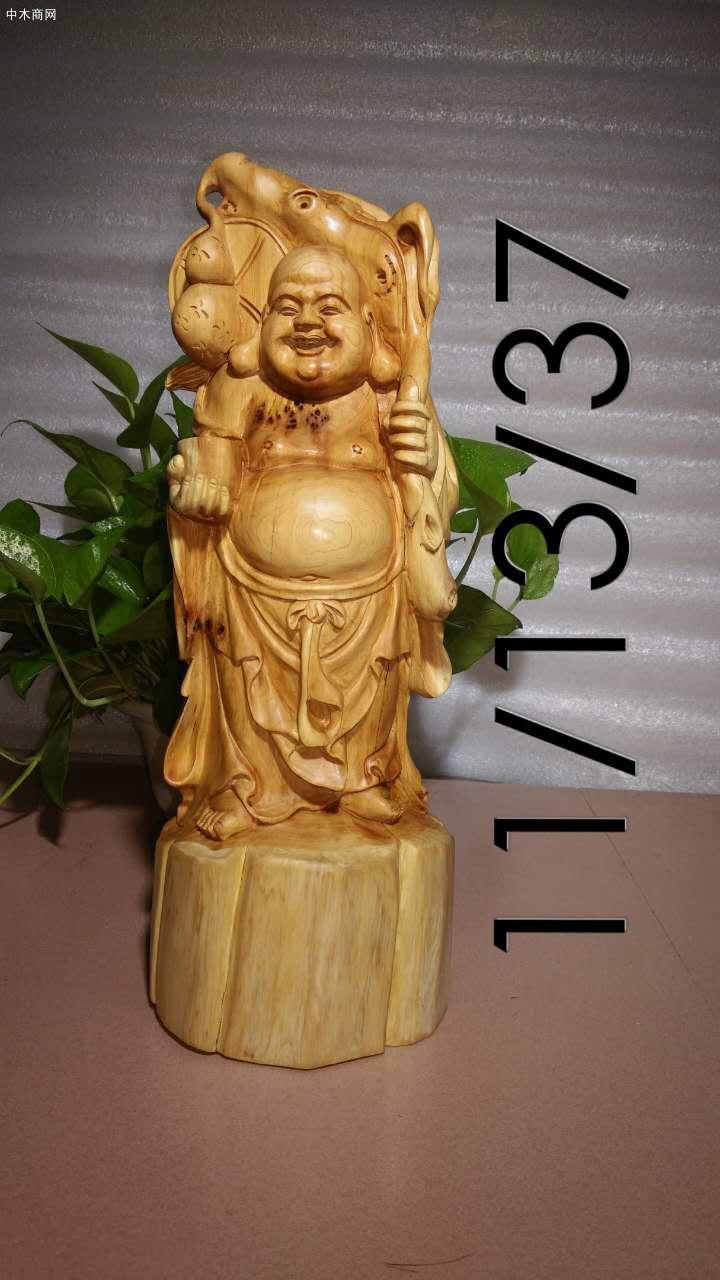 金絲楠木財神爺背景擺件工藝品