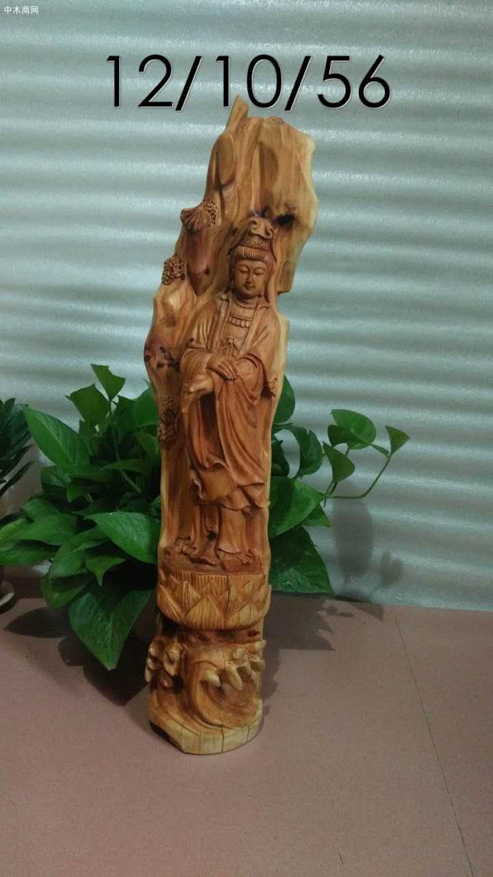 金絲楠木如意財神擺件工藝品